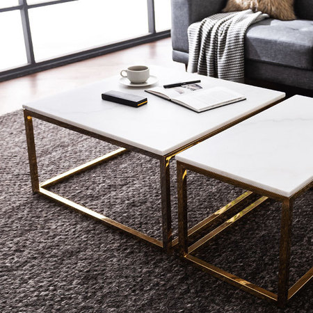  슈텔리 대리석 골드 소파테이블 대형 _대리석