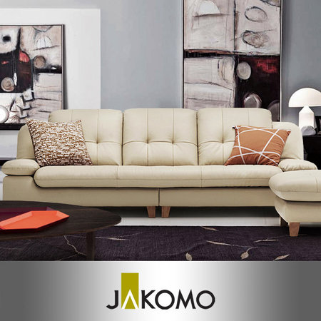 XXX재등록완료 기존상품XXX 힐링 3.5인 천연면피 소가죽소파 + 스툴 _크림아이보리_메이플다리