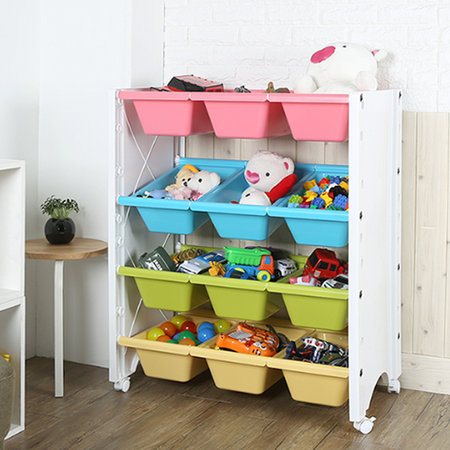 장난감 수납정리대 3칸 이동식선반 장난감정리함 토이 3칸