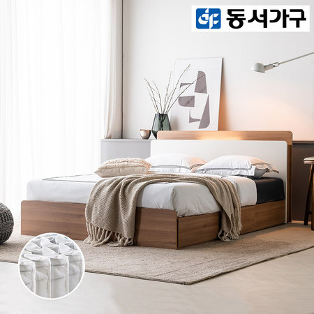  르미에 LED 서랍형 Q침대(독립) DF911552 _오크