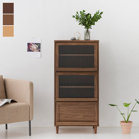 LETANTO 3문 수납장 PWM12560F 미들브라운