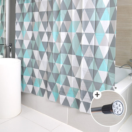 PEVA 노르딕 샤워커튼+뉴실버 커튼봉