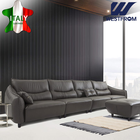 모던 마테라) 이태리 천연면피가죽(TG) 확장형 6인소파 아이보리