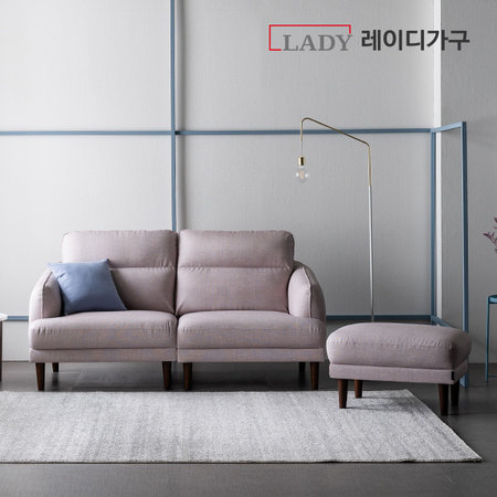  [수도권무배] 알망 EC패브릭 가죽소파 3인용 + 스툴 _차콜그레이 AM2007