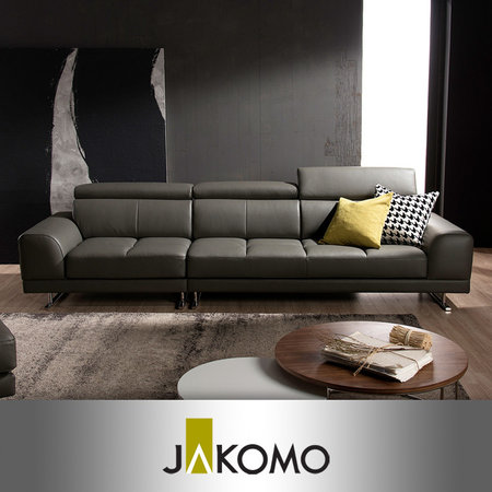 [자코모]로벨 4인 기능성 이태리 천연면피 소가죽 소파 _그레이