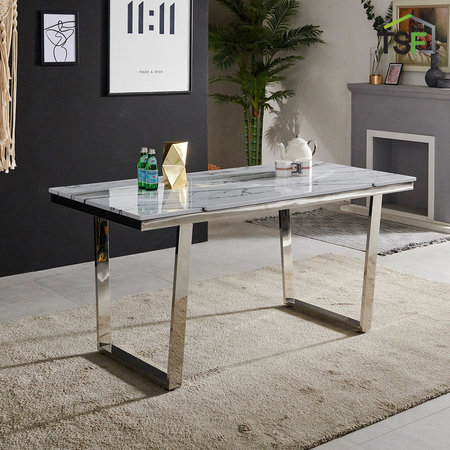 XXX중복사용안함XXX아크바 실버4인 6인 대리석식탁 1200 마블