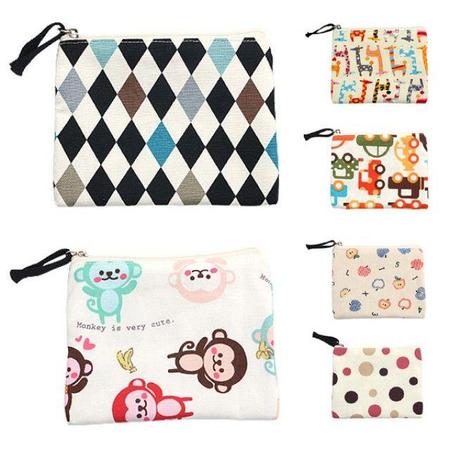 순면 미니파우치 화장품파우치 슬림 소품(04C522) 1.그린도트