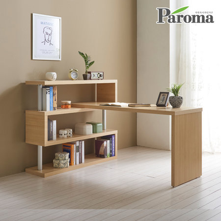 레나1600멀티3단책장책상세트BR 화이트