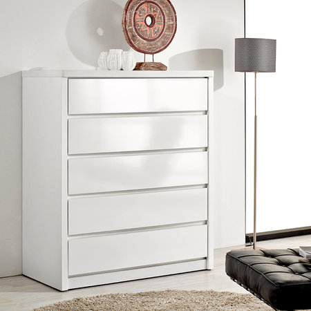 더좋은 하이그로시 5단서랍장 1000  화이트