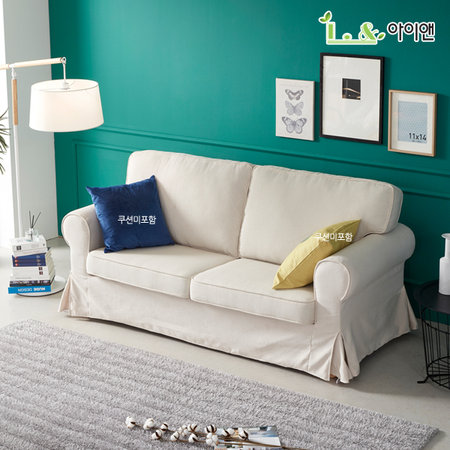 린넨패브릭3인소파LDT 아이보리