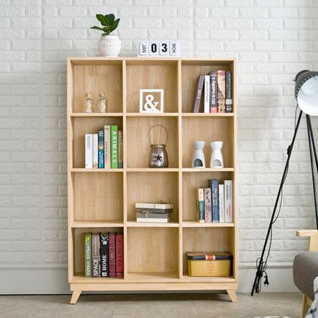 밀라 원목 12칸 책장 피누스원목