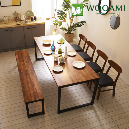 도나 8인 멀바우원목 식탁세트(의자/벤치) 멀바우