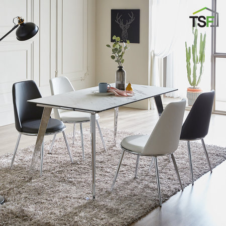 셀레나 세라믹 실버 식탁 1500 세라믹 4인용 6인용 화이트 마블