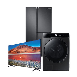[※하트라이브SET] 냉장고 RS63R557EB4 [635L] + 드럼세탁기 WF23T8500KV + 163cm UHD TV KU65UT7050FXKR[벽걸이형] 1
