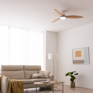 샌디 초슬림 132cm LED DC 우드 실링팬 SCF-SW52070L 화이트+내츄럴