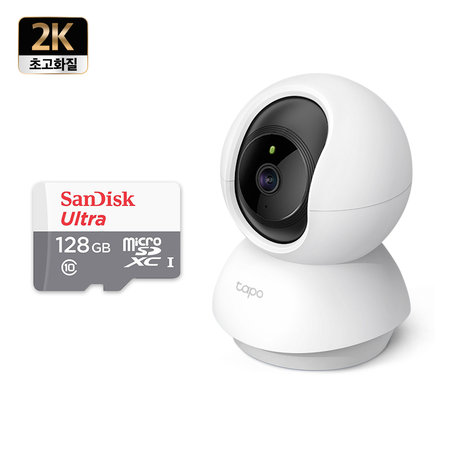 Tapo C210 300만 화소 가정용 실내 홈 CCTV 1개 + SD카드 128G 1개