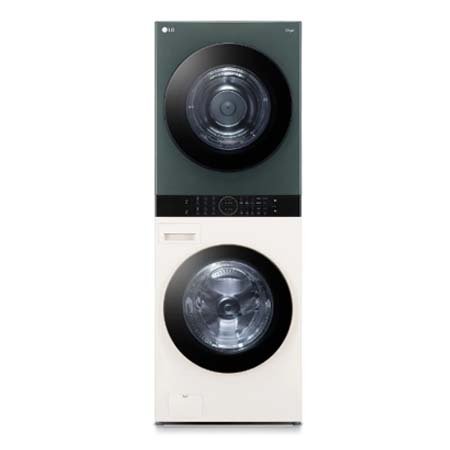 워시타워 오브제 컬렉션 세탁기(24kg)+건조기(20kg) 세트 W20EGHN (5방향 터보샷, 듀얼 인버터 히트펌프, 드럼-네이처 베이지, 건조기-네이처 그린)