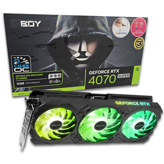 갤럭시 BOY 지포스 RTX 4070 SUPER EX GAMER BLACK OC D6X 12GB