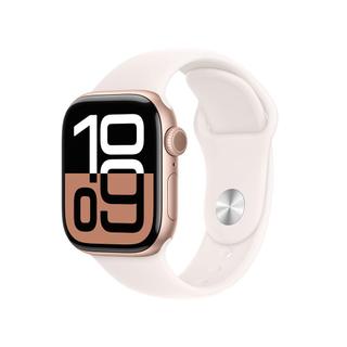 애플워치10 42mm, GPS(로즈골드 알루미늄,라이트 블러시 스포츠밴드, M/L)-[MWWJ3KH/A]