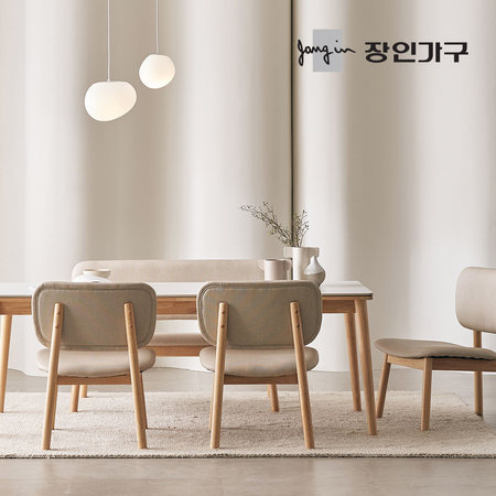 [비밀특가] 칸토르모노 패밀리 세라믹 6인 낮은식탁 1600 세트 (의자6)