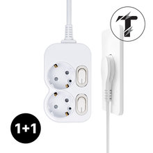 개별 스위치 절전 납작플러그 멀티탭 2구 40cm 2개